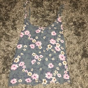 Floral open back tank top